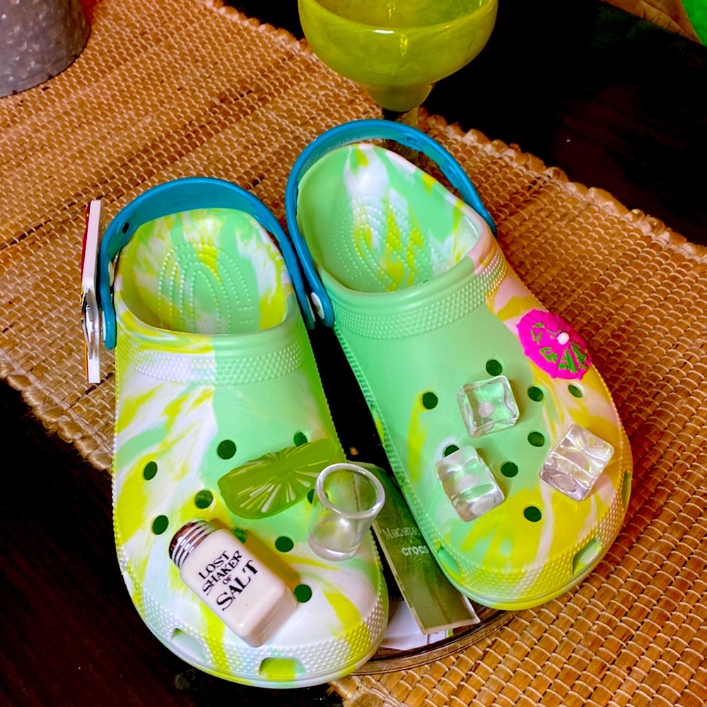 Margaritaville Limited Edition Green Marble Crocs w/ Bottle Opener Size W11/M9